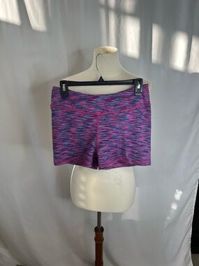 🎨 Multicolor Athletic Performance Shorts | Pink Blue Space Dye